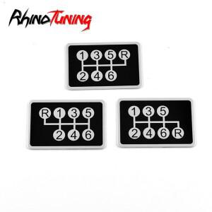 1pc 수동 자동차 6 속도 스티커 기어 시프트 패턴 범퍼 데칼 알루미늄 범용 스타일링  로고 커버 배지