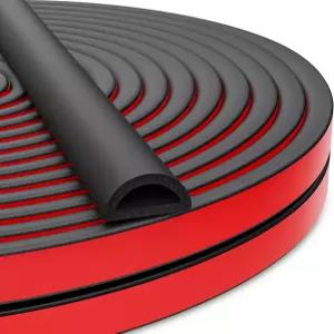26피트 웨더 스트리핑 도어 씰 자체 접착 EPDM 폼 고무 스트립 D자형 및 창문 RV 보트 자동차 트럭 해병대