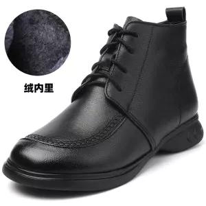 여친 빈티지 러블리 신발 플랫워커 리얼 가죽 추동 기모 면부츠 엄마룩 앵클부츠 통굽 패션 단화 다올4