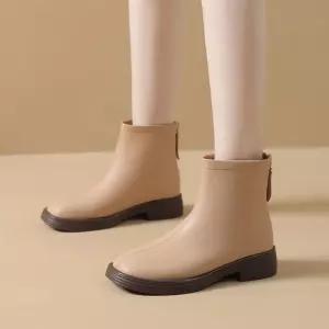 여성 슬림 앵클부츠 미들탑 빅사이즈 러블리 가죽 패션워커 신발 기모 부츠 리얼 플랫워커 추동 다올4