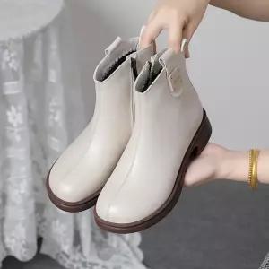 여자 빈티지 가죽 워커 키높이 지퍼부츠 신발 러블리 부츠 플랫워커 소 추동 리얼 다올4