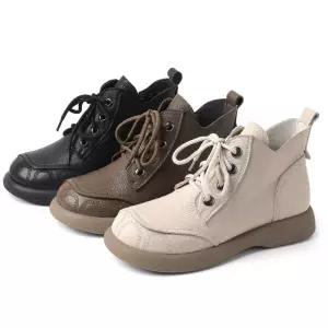여자 캐주얼 싱글 워커 부츠 추동 신발 러블리 미들 플랫워커 소가죽 천연가죽 배기핏 다올4