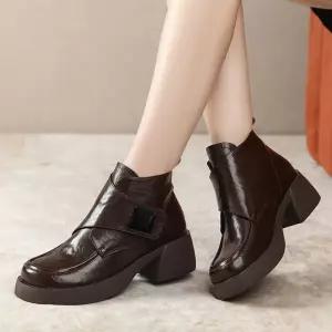 여사친 부츠 기모 추동 러블리 워커 플랫워커 신발 따뜻한 빅사이즈 슬림핏 통굽 다올4