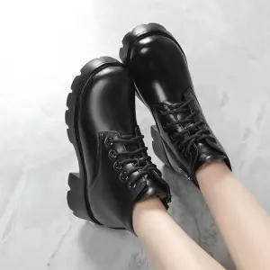 여자 추동 워커 리얼 신발 플랫폼 스몰 기모 보온성 사이즈 앵클부츠 가죽 패션 러블리 플랫워커 다올4