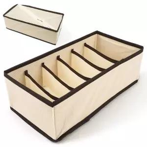 속옷 양말 정리함 6칸 아이보리 수납함 보관함 수납 여성속옷정리함