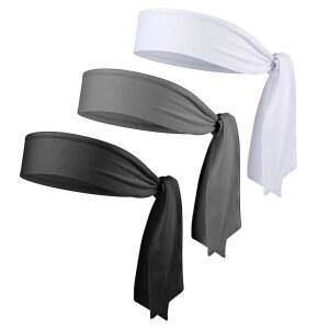 여성 및 남성용 마보르 3팩 닌자 머리띠, 러닝, 농구, 테니스용 조절 가능한 스포츠 스웨트 위킹 머리띠