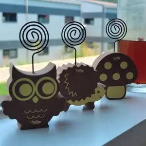 레트로 나무 메모꽂이 종이 메모 명함 메뉴 꽂이