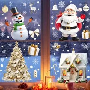 크리스마스윈도우스티커(화이트캐릭터)