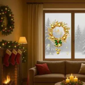 크리스마스윈도우스티커(골드리스)