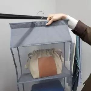 가방 정리대 3단 걸이형 수납 보관함 핸드백 정리함 그레이