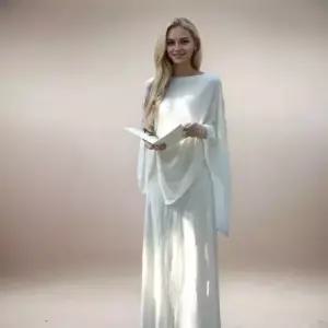 미에스틸로 치마 여성용 롱 나시 슬림 시폰 입체 쉬폰 레이스 커버 ADOR1