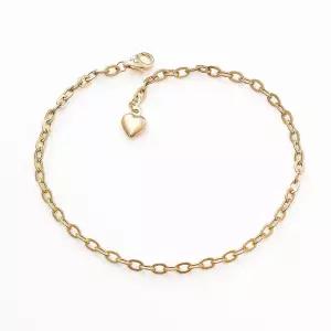 하트 통통 골드 체인 여자 팔찌 14K
