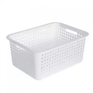 ( )화이트 - 대형 바구니 아이바스켓 적층 수납 정리 다용도 플라스틱바구니