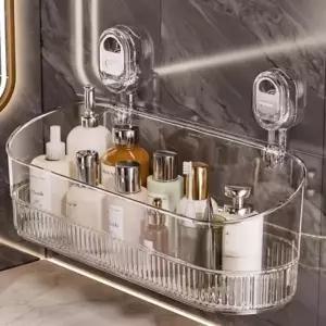 ( )투명 욕실 수납함 무타공 물빠짐 정리함 화장대 수납