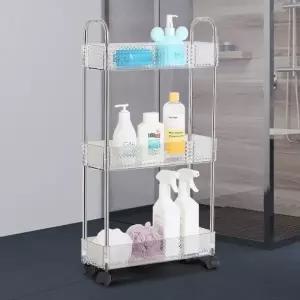 (상품선택 투명슬림트롤리 3단)투명슬림트롤리 3단 욕조선반 샤워실정리대 욕실수납 화장실정리