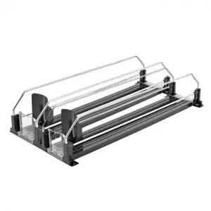 ( )자동정리 캔 음료 디스펜서 2칸 냉장고정리 캔디스펜서 블랙