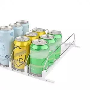 ( )자동정리 캔 음료 디스펜서 3칸 정리선반 캔디스펜서 화이트