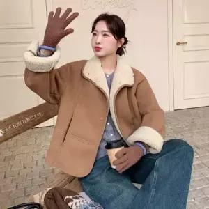 여성용 코트 일체형 따뜻한 램스울 무스탕 모피코트 1PICK1