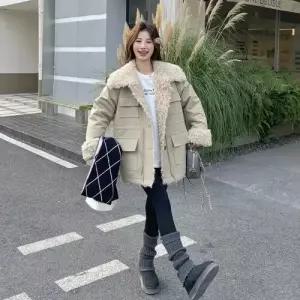 여성용 모피코트 따뜻한 램스울 코트 1PICK1