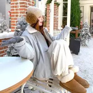 여사친 램스울 코트 일체형 퍼 모피코트 라이크 1PICK1