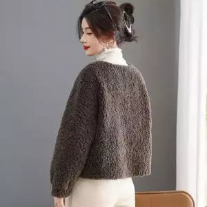 여성 퍼 슬림핏 일체형 코트 두꺼운 럭셔리 모피코트 숏 스웨이드 상의 가벼운 1PICK1