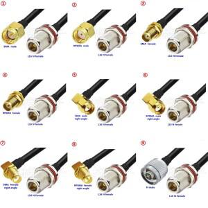 LMR240 케이블 SMA-N  암 헤드(방수 링 안테나 확장 어댑터 포함) 실외 동축 무선 주파수 RF