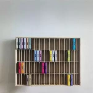 원목 수납함 카세트 보관함 테이프꽂이 진열 다용도 정리함 커버리스 우드 정리대