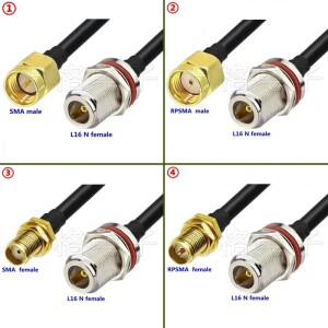 LMR195 케이블 SMA-N 타입 암 헤드 방수 링 안테나 연장 어댑터 실외 동축 무선 주파수 RF