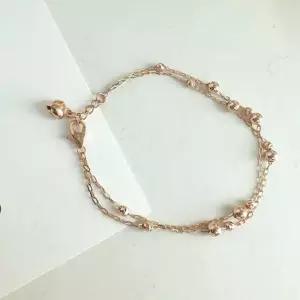 데일리 레이어드 팔찌 두줄 팔찌18k로즈골드19.5cm