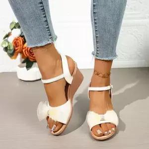 여사친 하계 웨지힐 오픈토 일자 샌들 큐 웨지 빅사이즈 원픽5