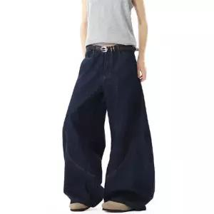 보니따스 긴 커프스 진 배기핏 와이드 바지 남친 빈티지 가을 ADOR3