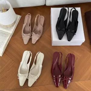 치마 여친 웨지힐 샌들 스퀘어터우 와인 컬러 스트랩 요정 슈즈 프렌치 스타일 빅사이즈 단화 원픽5