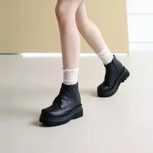 옆지퍼 여성워커 통굽 구두 hc571-1 6cm키높이