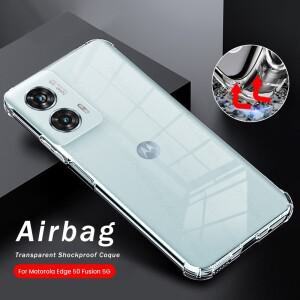 [호환품]Edge50Fusion 케이스 Motorola Edge 50 Fusion 5G 카메라 보호 쉘 용 투명 TPU 소프트 커버
