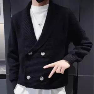 [옷자락]남성 정장용 더블버튼 포켓 긴팔 니트 가디건