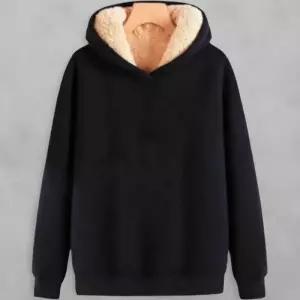 [옷자락]남성 캐주얼 따뜻한 털내장 후드 검정 기모 맨투맨
