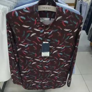 [예작]면혼방 프린트캐주얼 남방 슬림핏 스냅단추 YJ3FUA558 와인