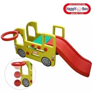 유아 어린이 미끄럼틀 스쿨버스 디자인 가정용 실내놀이터 키즈 안전 슬라이드 놀이기구