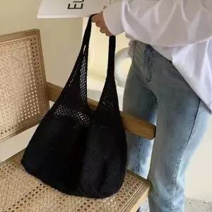 ( )여름 그물 핸드백 인기 데일리 가방 검정 여성 손가방