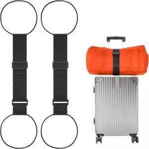 빌리오네 가방 수하물 스트랩 2팩 추가 두 개의 여행 연결할 수 있는 조절 가능한 번지 탄성 벨트 안전한