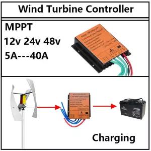 5000W 10A 20A 30A 40A 12V 24V 자동 48V MPPT 풍력 터빈 발전기 용 충전 컨트롤러 가정용 방수 IP68