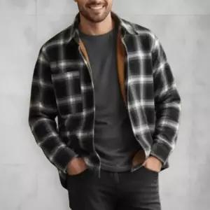 [옷자락]남성 클래식 배색 체크 발열 기모 셔츠