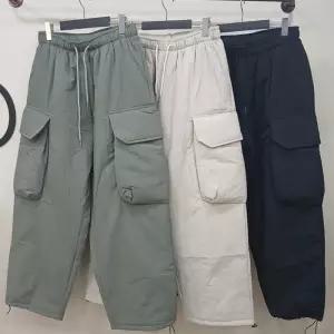 [옷자락]남자 여자 겨울 솜패딩 빅카고 스트링 와이드핏 바지