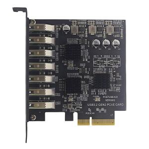 ASM3142 칩 PCI-E Express X4를 USB3.2 허브 어댑터로 변환하는 7포트 USB 3.2 GEN2 10Gb 확장 카드 (데스