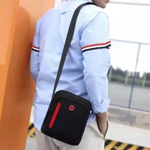 [옷자락]남성 중년 배색 멀티포켓 미니백 나일론 크로스백