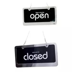 인테리어소품 오픈간판 가게오픈클로즈팻말 스텐검정 매장문패 양면