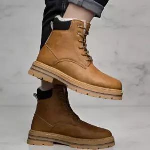 [옷자락]남성 하이탑 키높이 투톤솔 기모 방한 부츠
