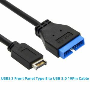 마더보드 전면 패널 3.1 E 타입 USB 19 핀 컨버터 전송 케이블 어댑터 asus 호환 데스크탑 컴퓨터와 호환