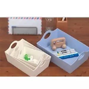 플라스틱 소품바구니 대 255x167x77mm 화이트색상 사탕바구니 약통