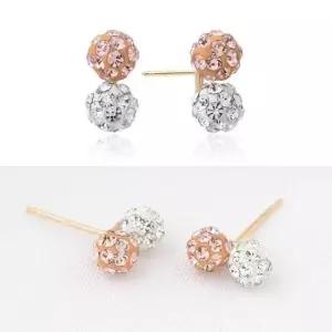 로즈골드귀걸이 골드 큐빅 미러볼 금 귀걸이 14K